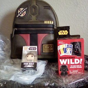 Bundle of 3: NWT Loungefly Star Wars Funko pop! Hans solo & Darth Vader